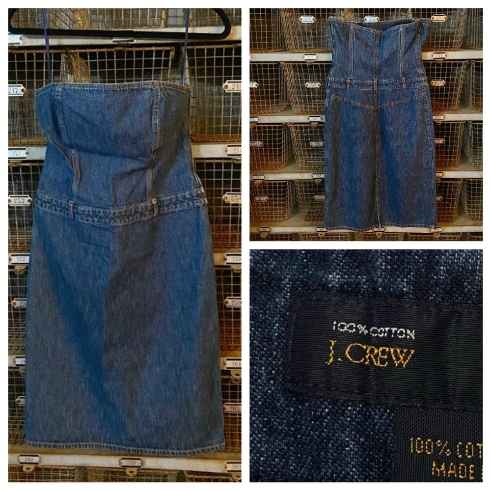 J. Crew vintage y2k 90’s Denim Midi Dress 2587